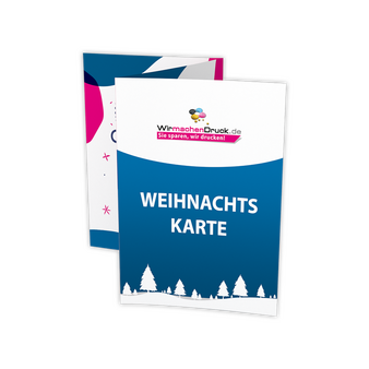 Weihnachtskarte, gefalzt auf DIN A6, vertikaler Zickzackfalz, 6-seitig