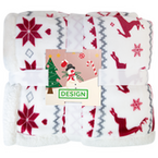 Zweilagige Fleecedecke aus RPET-Flanellfleece, 230 g/m², mit Weihnachtsmotiv