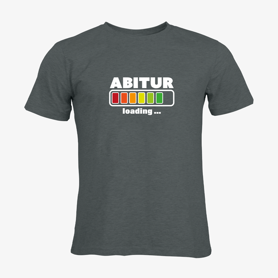 Graues Organic-T-Shirt von Russell mit Abitur-Standardmotiv