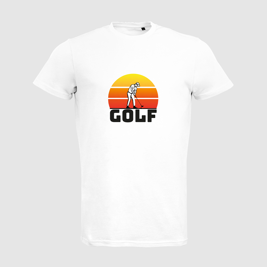 Weißes Organic-T-Shirt von B&C Collection mit Golf-Standardmotiv