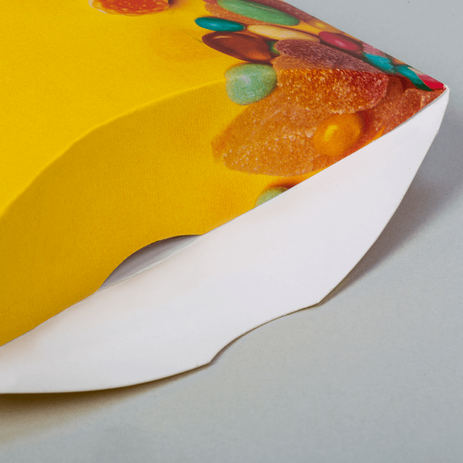 Elegante Kissenverpackungen individuell bedruckt, Detailansicht der Öffnung