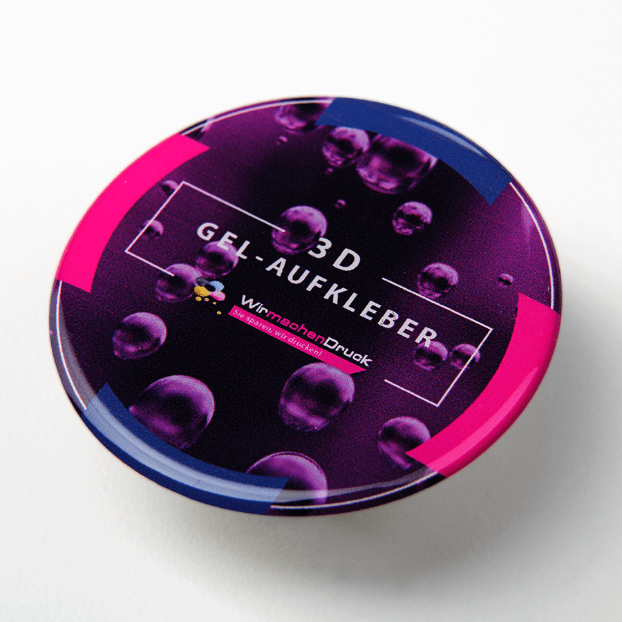 Runder 3D-Gel-Aufkleber mit Wunschmotiv bedruckt