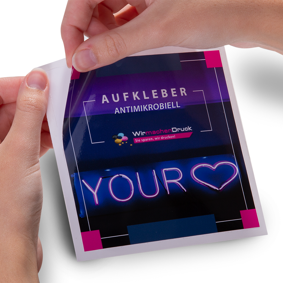 Quadratischer antimikrobieller Aufkleber mit einseitigem Druck