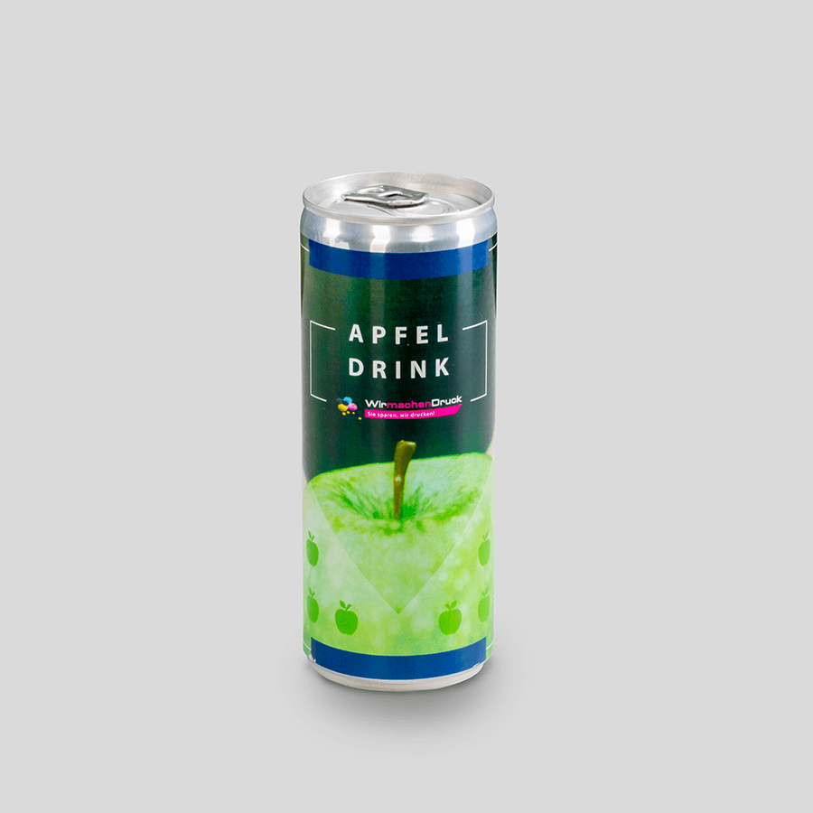 Individuell bedruckte Getränkedose mit fruchtig-frischem Apfel-Drink