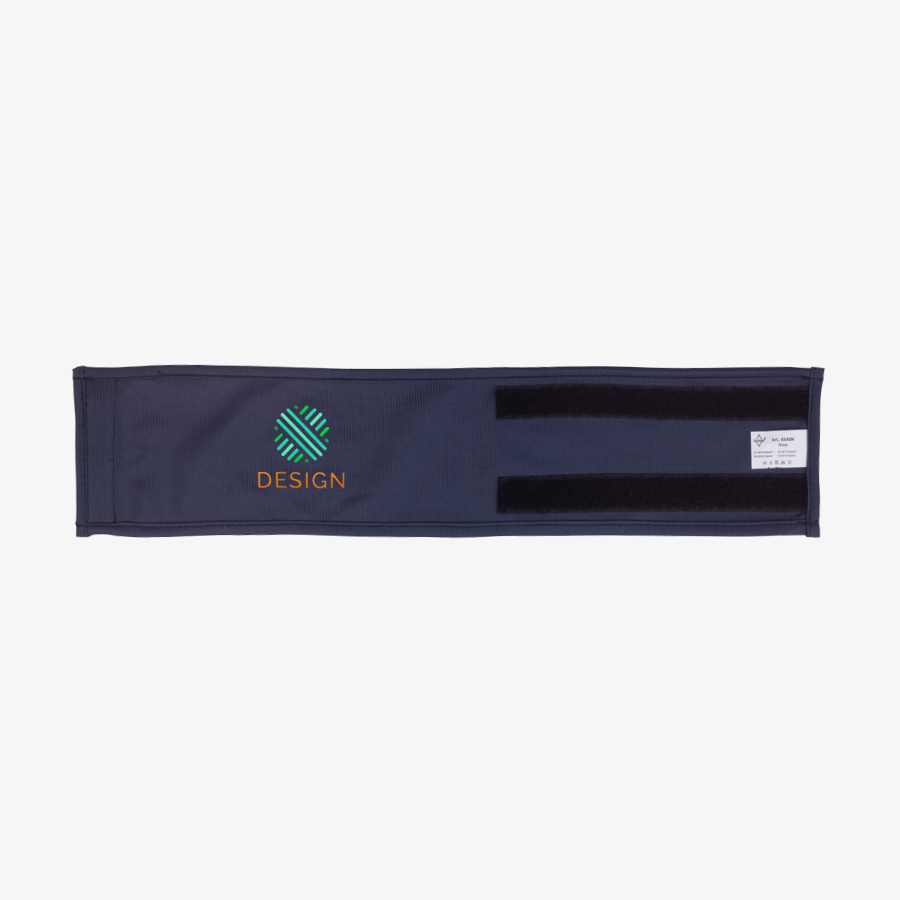 Offene Armbinde in Navy mit Klettverschluss und vollfarbigem Digitaltransferdruck