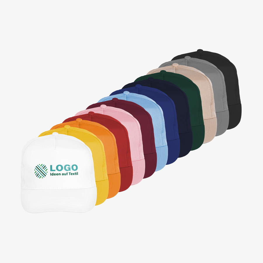 Individuell bedruckte Baseballcaps Basic Twill in vielen wunderschönen Farben