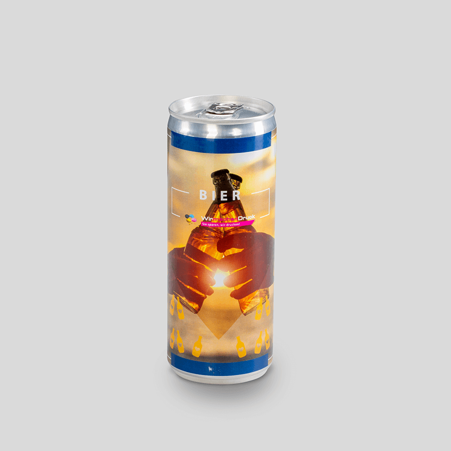 Köstliches Bier in Aluminium-Getränkedose mit individuell bedruckter Folie