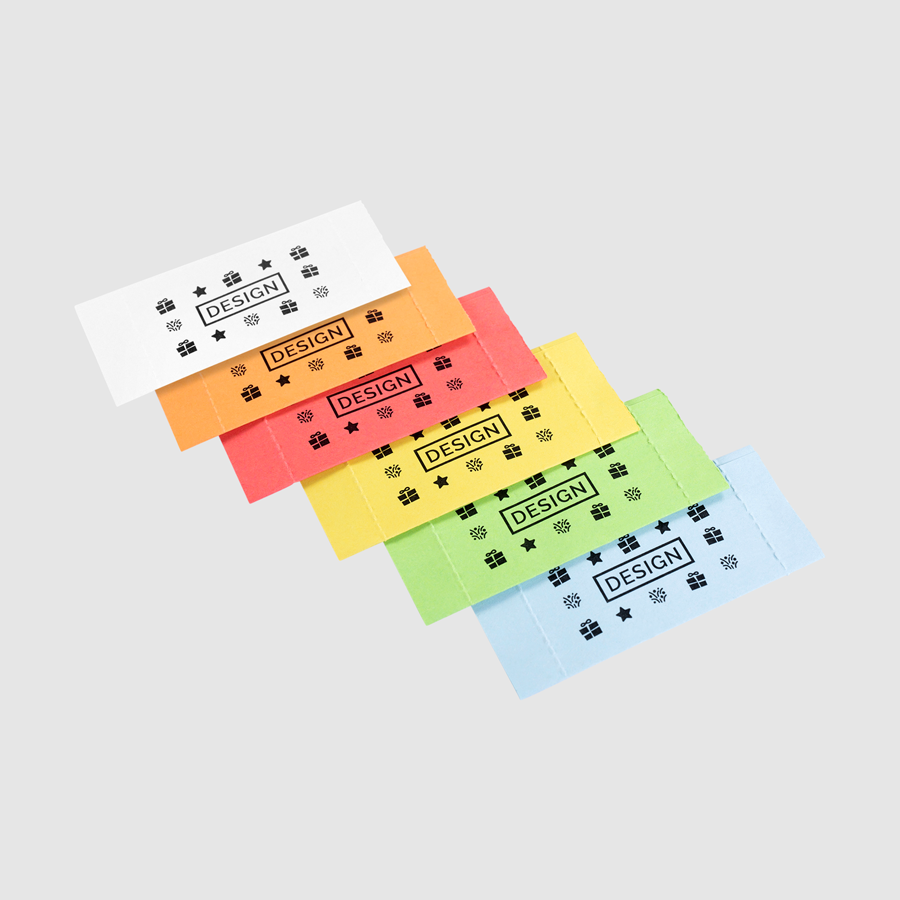 Beidseitig einfarbig bedruckte Brieflose mit Aufreißperforation aus farbigem Losdruckpapier