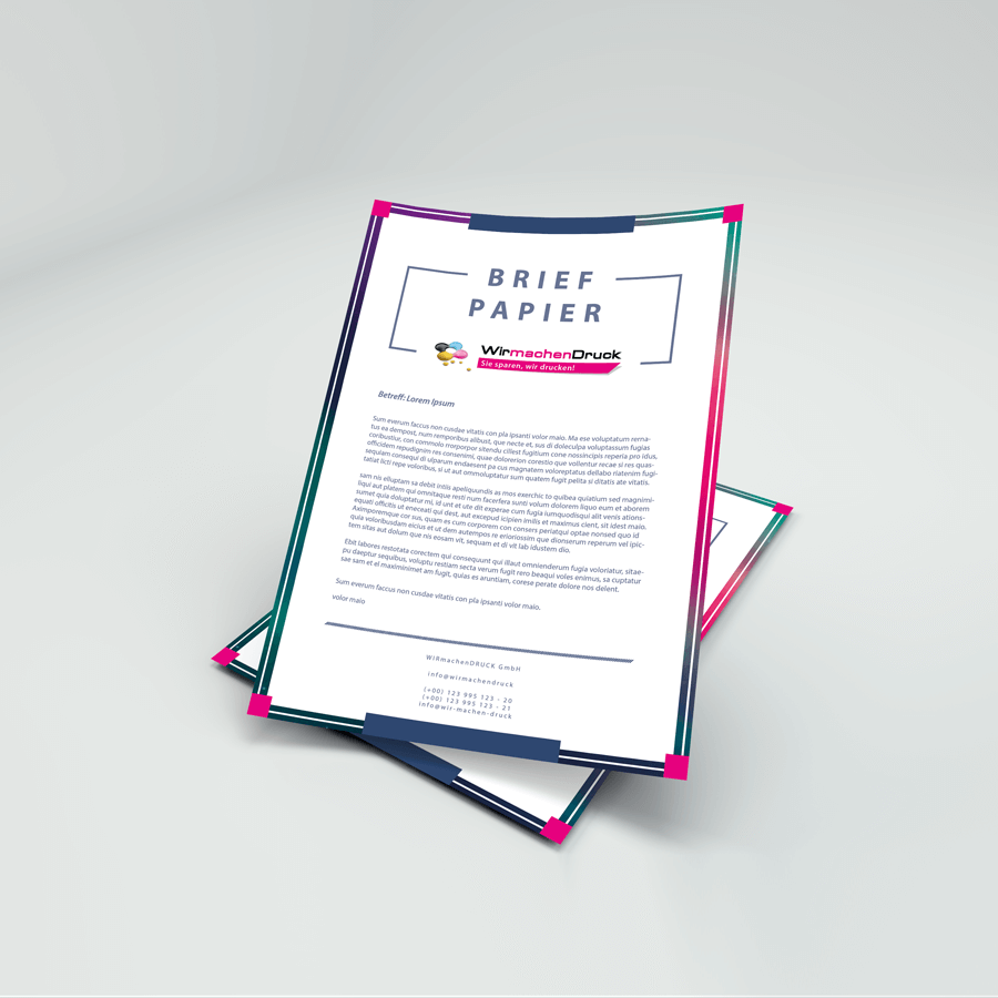 Briefpapier einseitig bedruckt