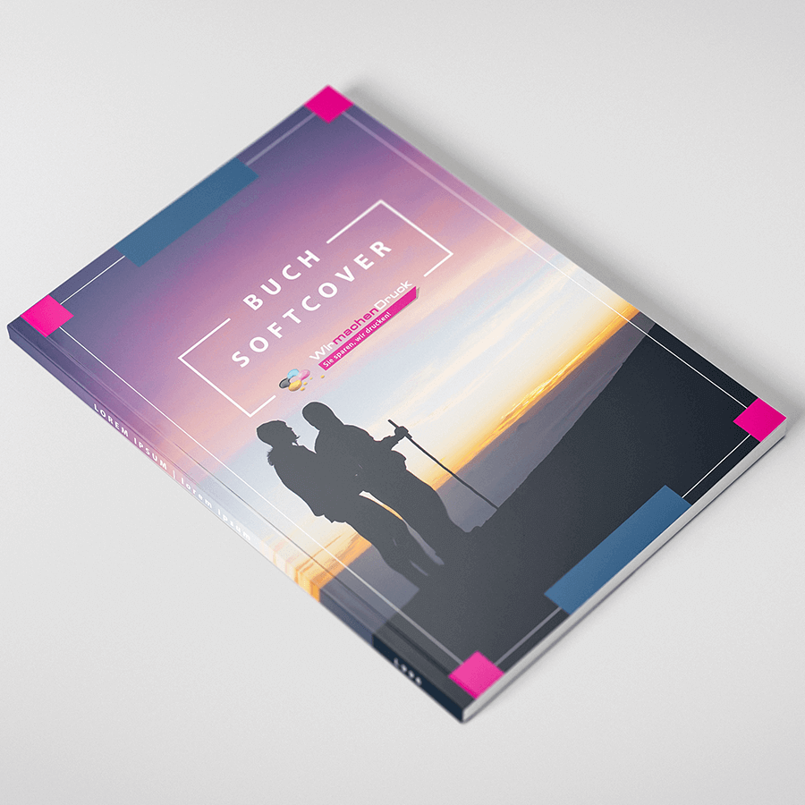 Buch mit Softcover, individuell farbig bedruckbar