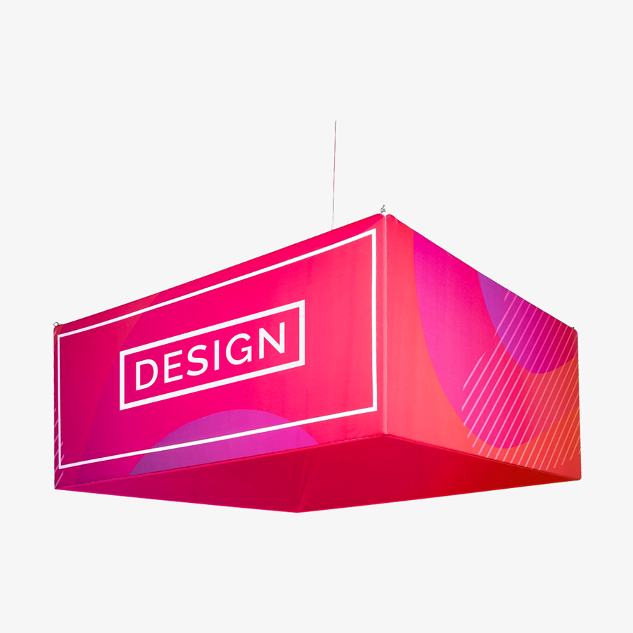 Rechteckiger 3D-Deckenbanner mit 4/4-farbigem Druck