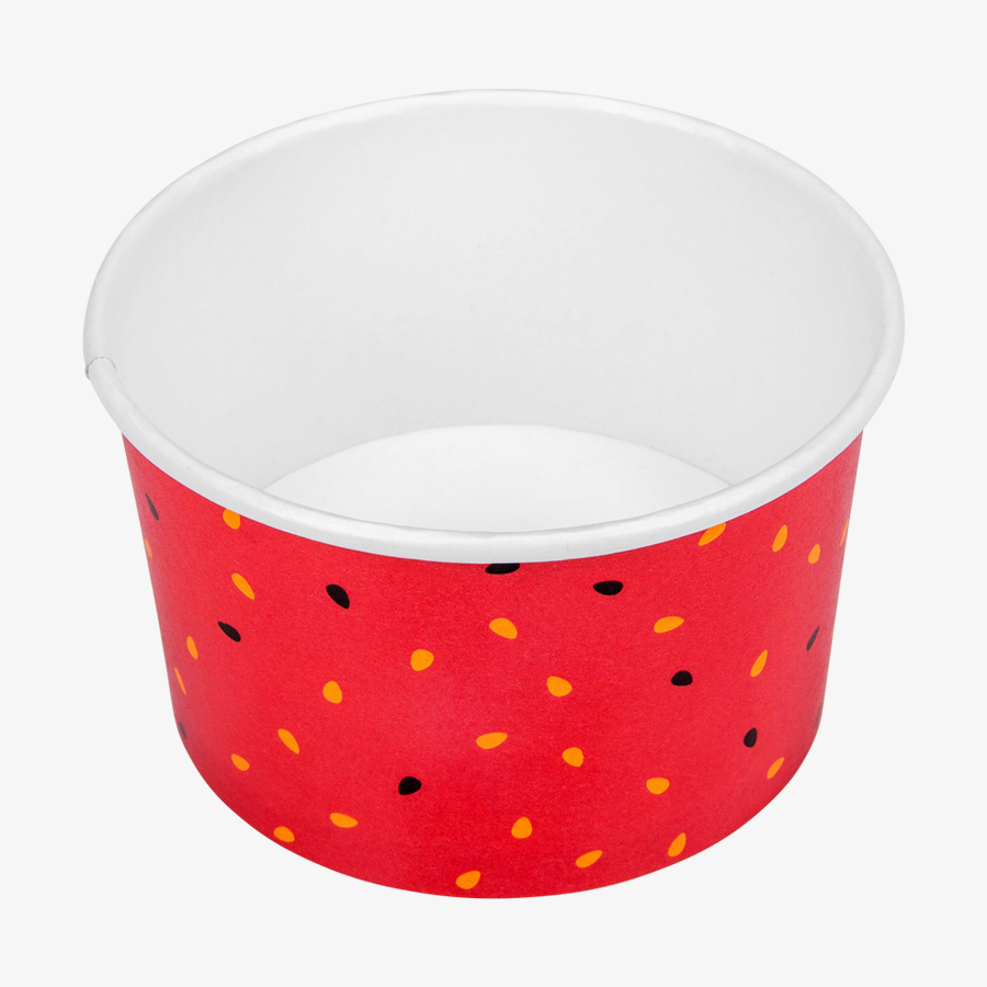 Hochwertiger Bio-Eisbecher mit 200 ml Fassungsvermögen, individuell bedruckt