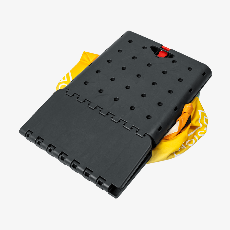 Zusammengeklappter Flatcube auf individuell bedrucktem Bezug