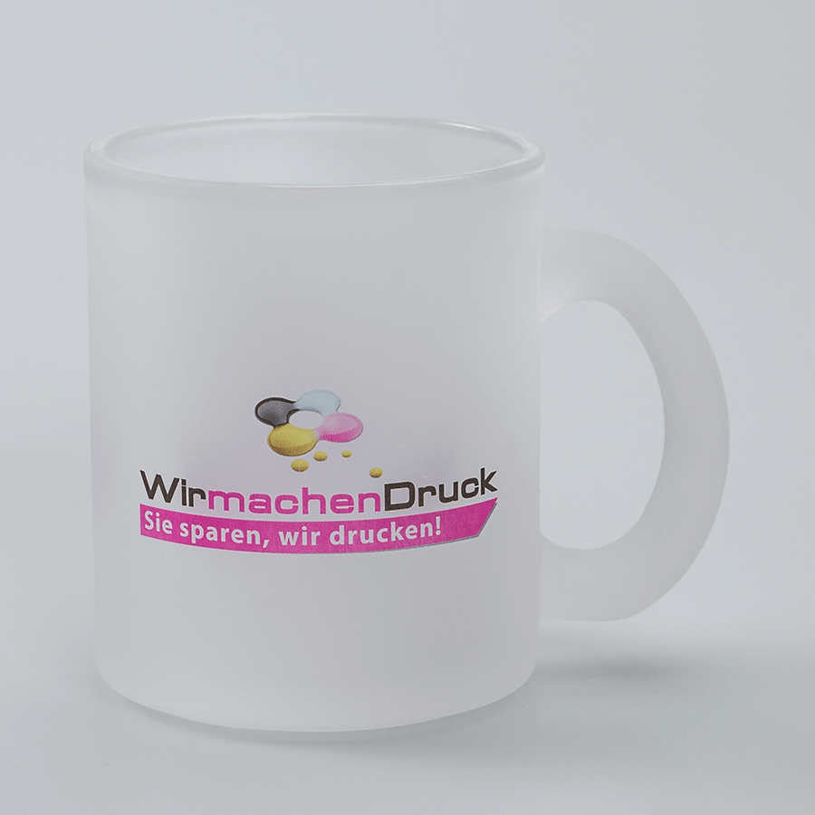 Satinierte Glastasse, individuell und hochwertig bedruckbar