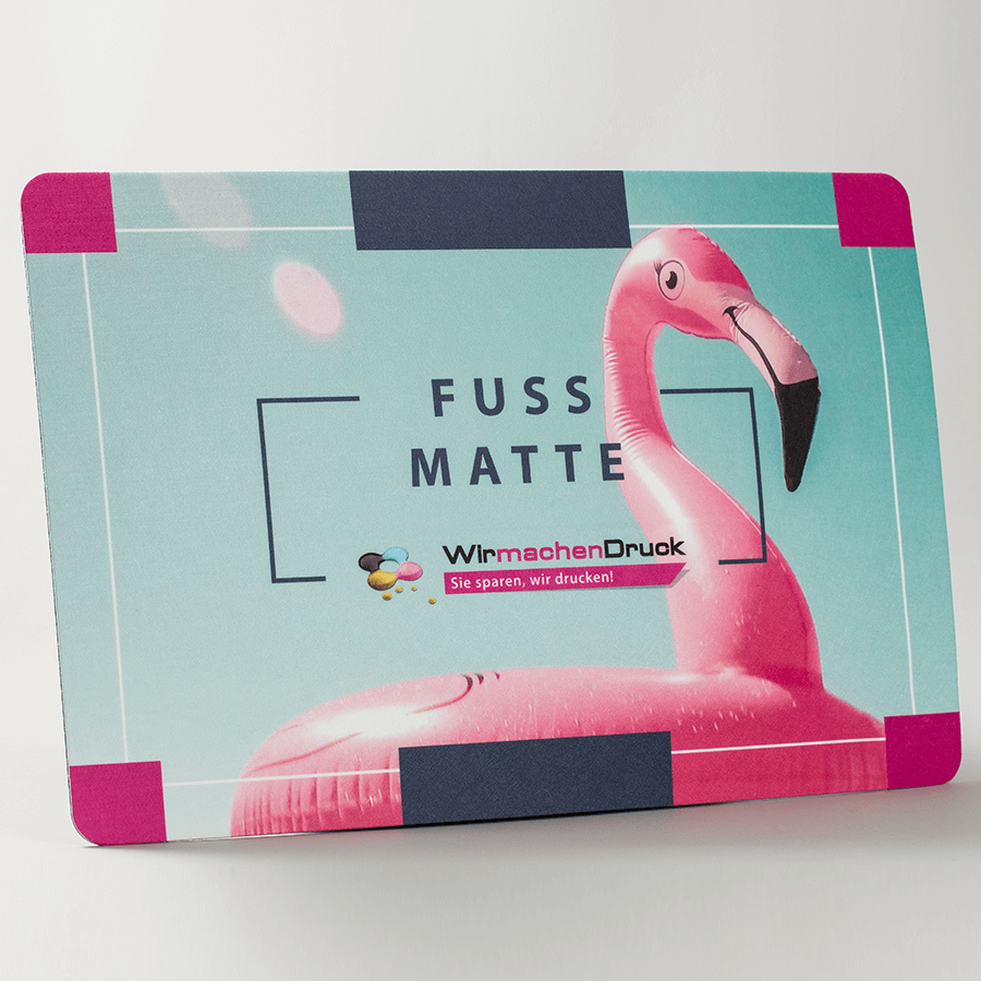 Rechteckige Fußmatte (60 x 40 cm) mit abgerundeten Ecken und individuellem Druck