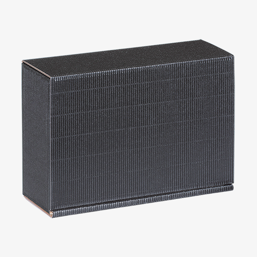 Neutrale Geschenkbox (klein) in Anthrazit mit offener Welle