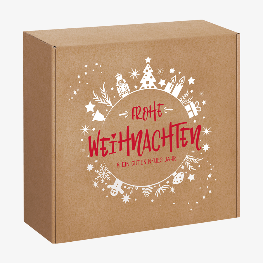 Geschenkbox groß (29,3 x 29,5 x 9,5cm), mit Motiv Weihnachtsfreude