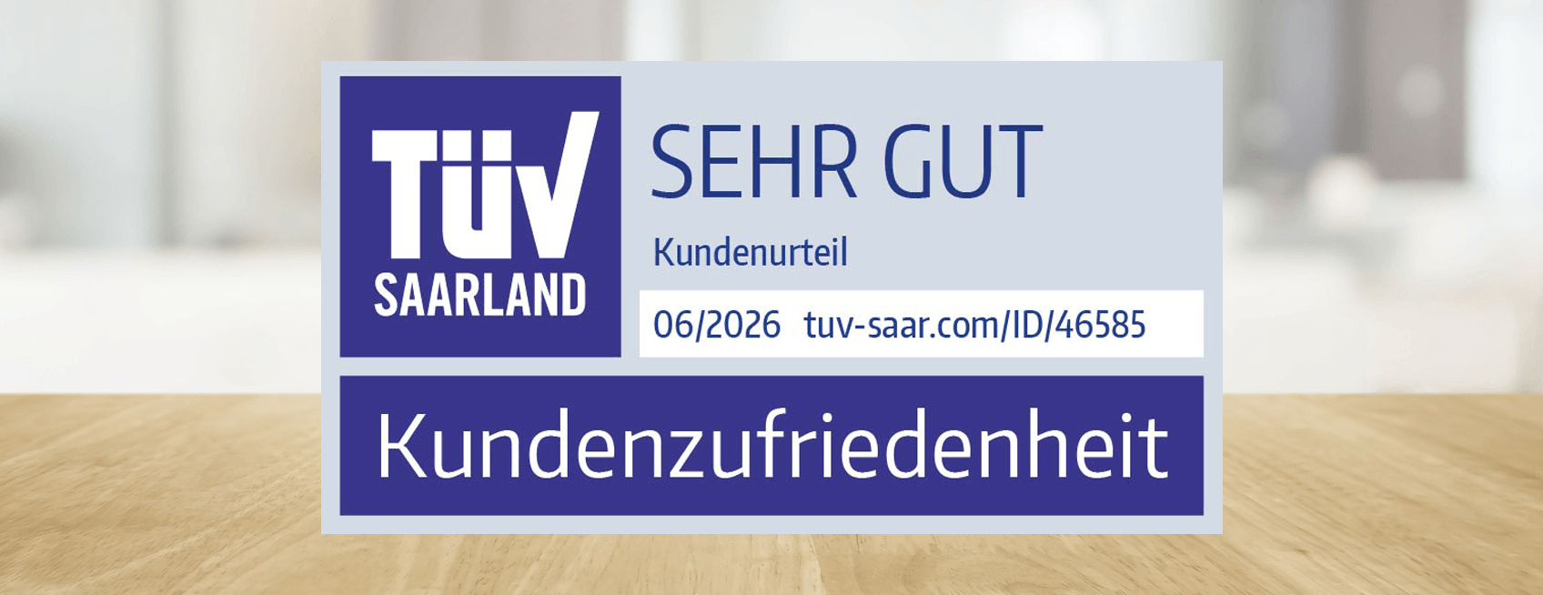 Kundenzufriedenheitssiegel vom TÜV Saarland mit Auszeichnung sehr gut für WIRmachenDRUCK
