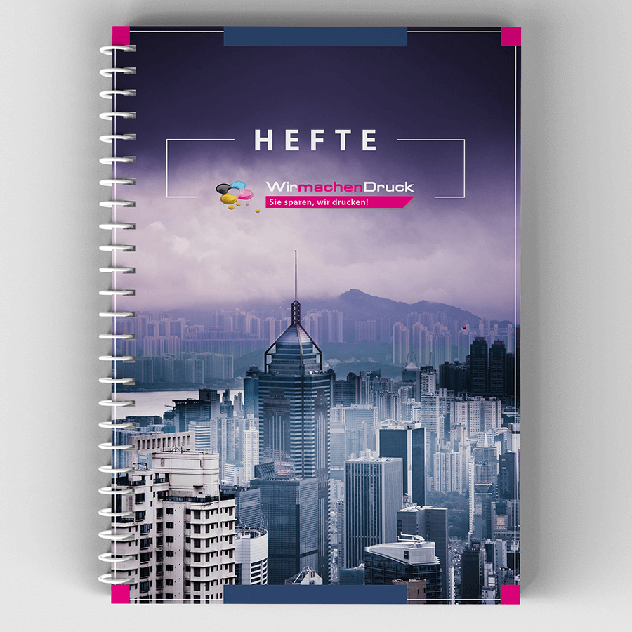 Heft in DIN A4 mit individuellem Druck und Spiralbindung