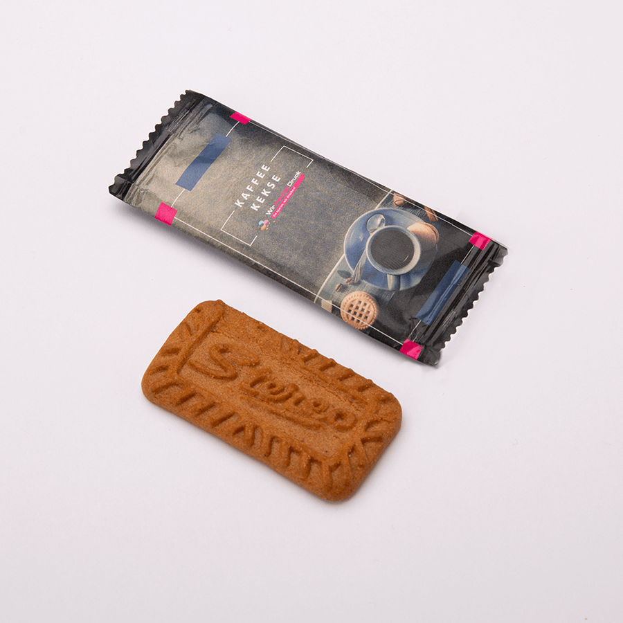 Kaffeekeks Stereo mit individuell bedruckter Verpackung
