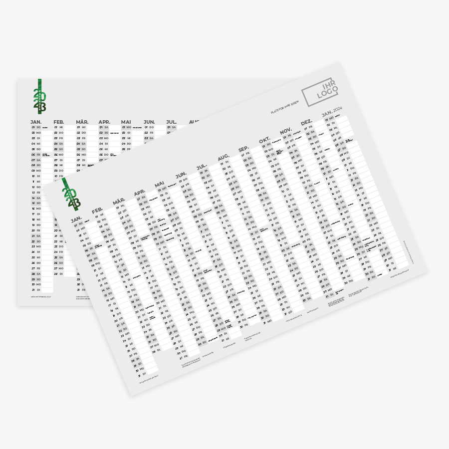 Praktische Jahresplaner in verschiedenen Formaten günstig drucken lassen