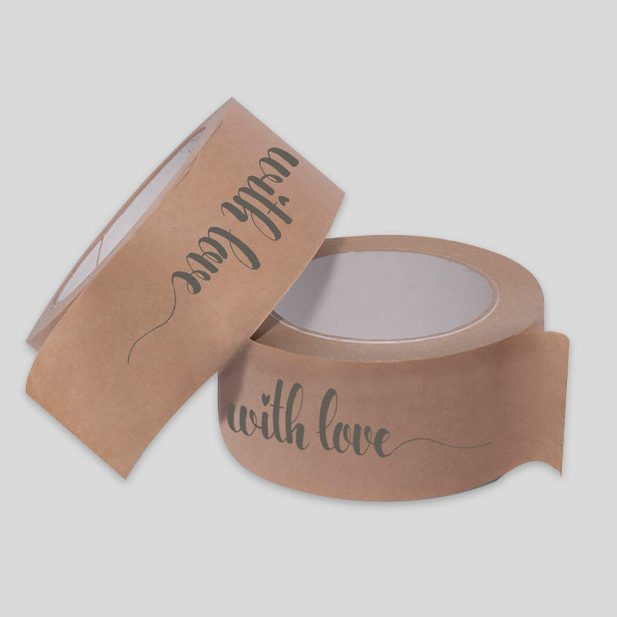 2-mal Klebeband aus Kraftpapier in Braun mit individuellem Druck