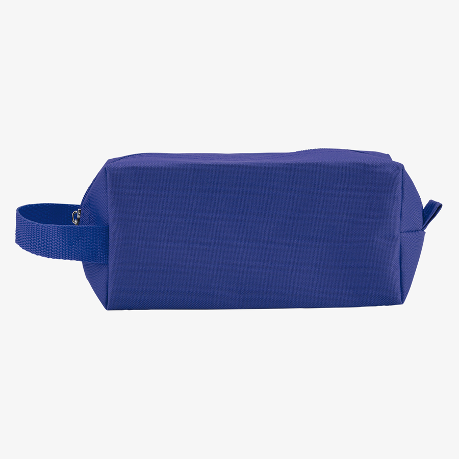 Navyblaue Kulturtasche aus Polyester mit praktischer Handschlaufe