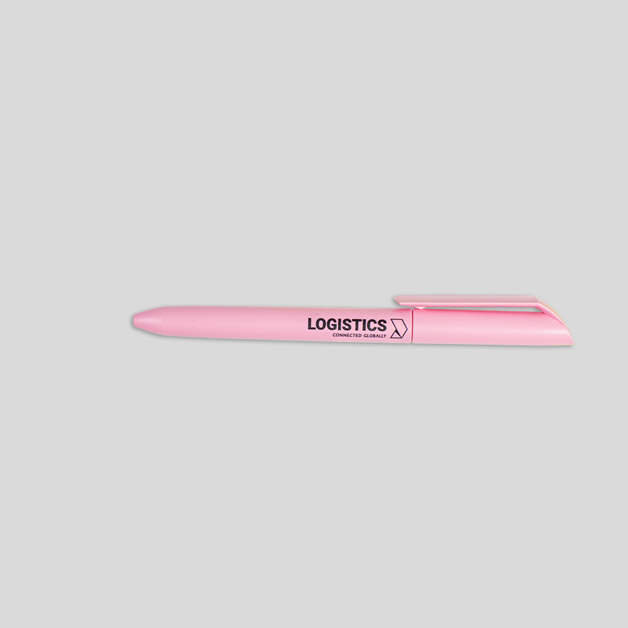 Edler Drehkugelschreiber der Firma uma in Rosa, mit individuellem Druck