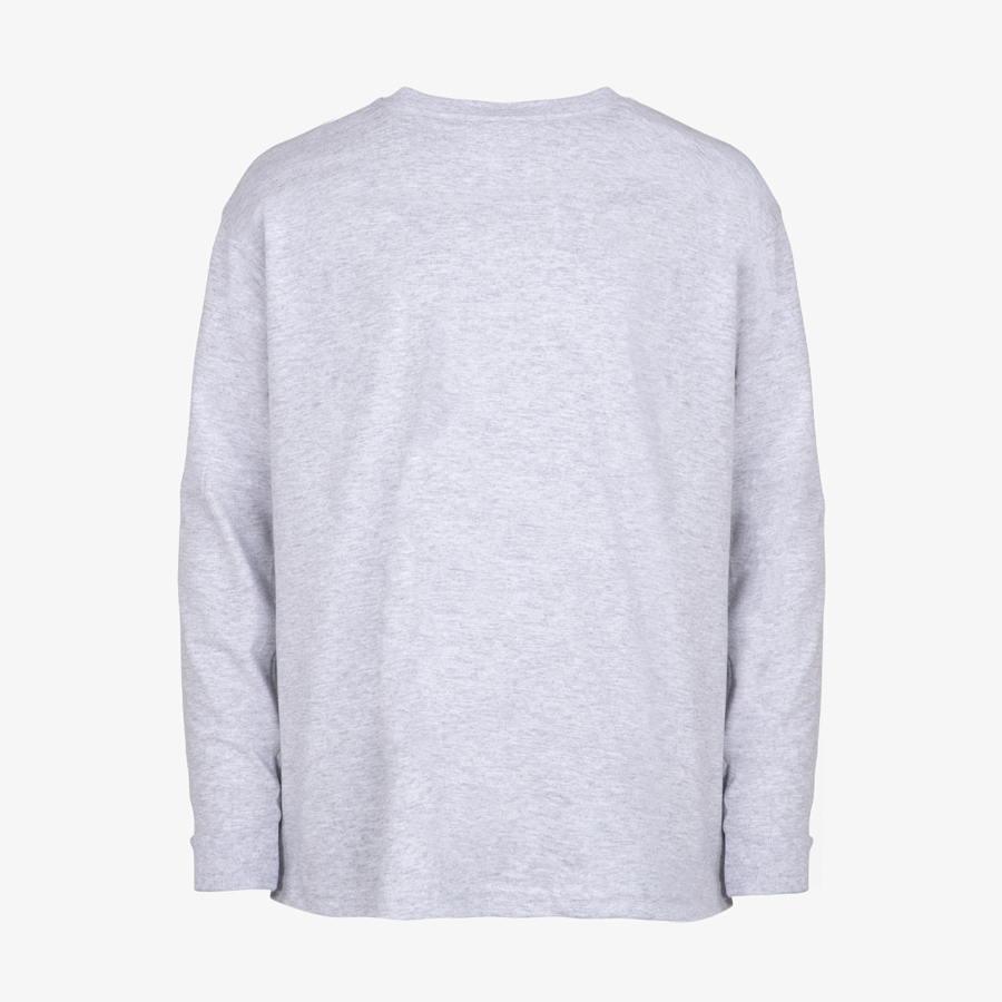 Graues Basic-Langarmshirt für Kinder von Fruit of the Loom, hinten unbedruckt