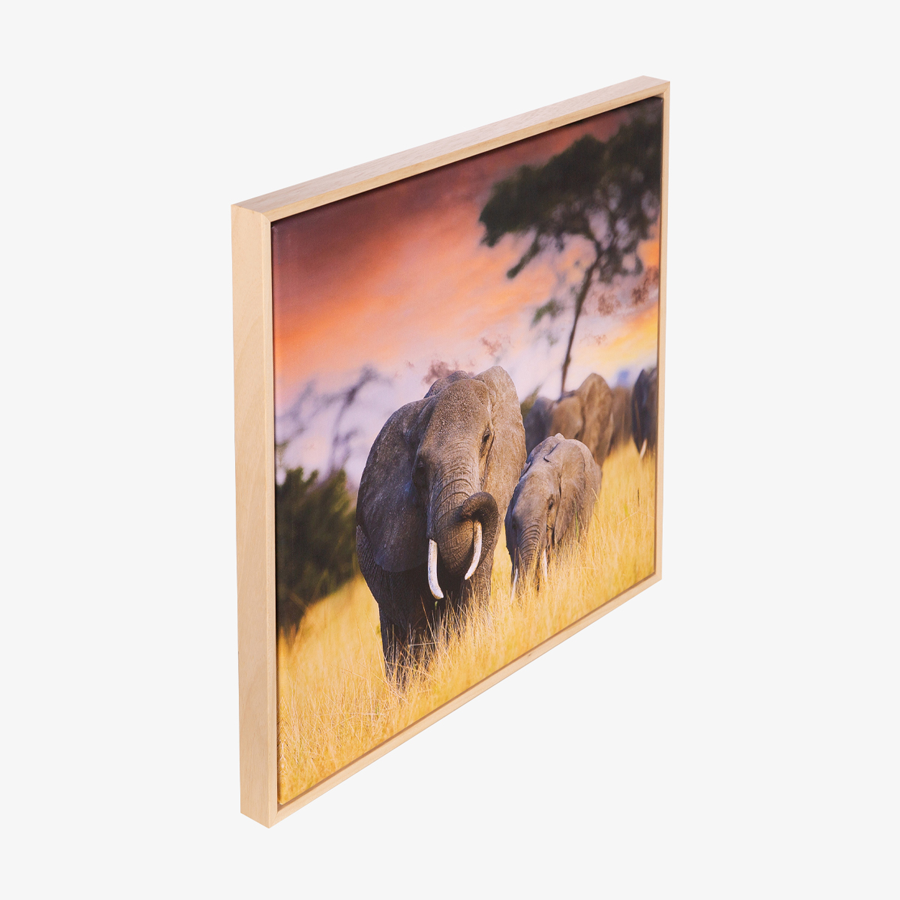 Individueller Fine Art Print auf Leinwand mit Schattenfugenrahmen in Natur, aufgespannt auf Holz-Keilrahmen
