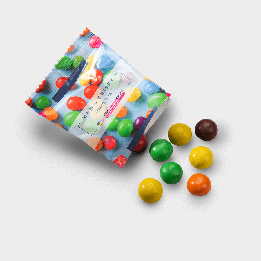 M&M’S-Crispy-Schokolinsen in beidseitig bedruckbarem Tütchen