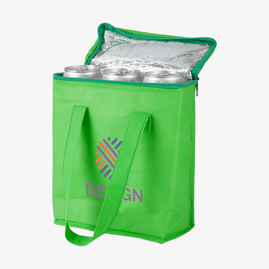 Vollfarbig bedruckte Lunch-Kühltasche mit Reißverschluss, aus Non-Woven