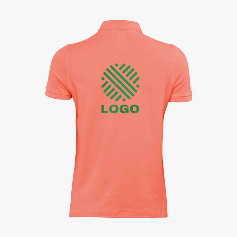 Poloshirt Damen Premium B&C Digitaldruck auf dem Rücken