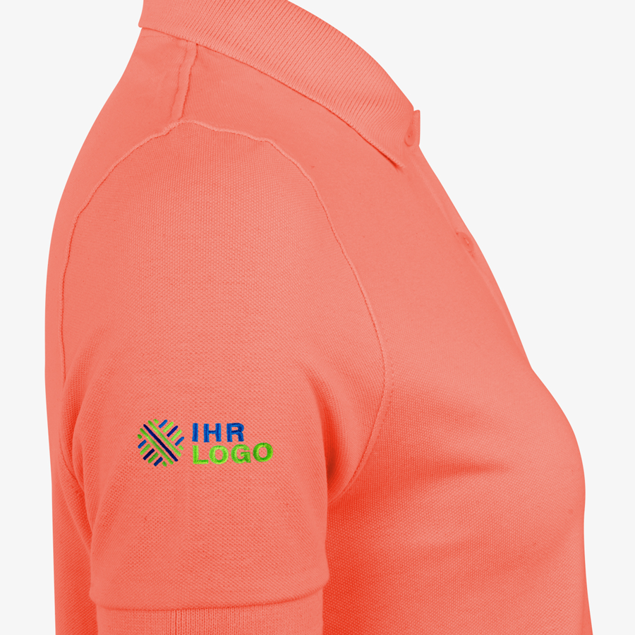Poloshirt Damen Premium B&C am Ärmel bestickt
