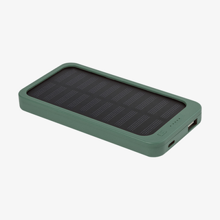 Unpersonalisierte grüne Solar-Powerbank aus recyceltem ABS mit Solarmodul und 4.000 mAh