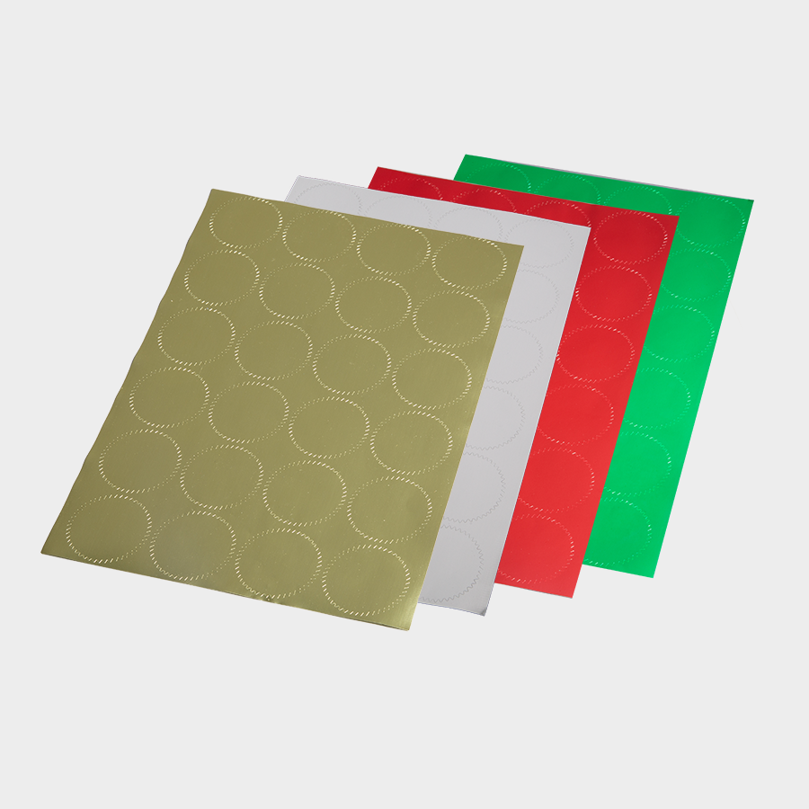 Auswahl von bunten Prägefolien für Prägestempel