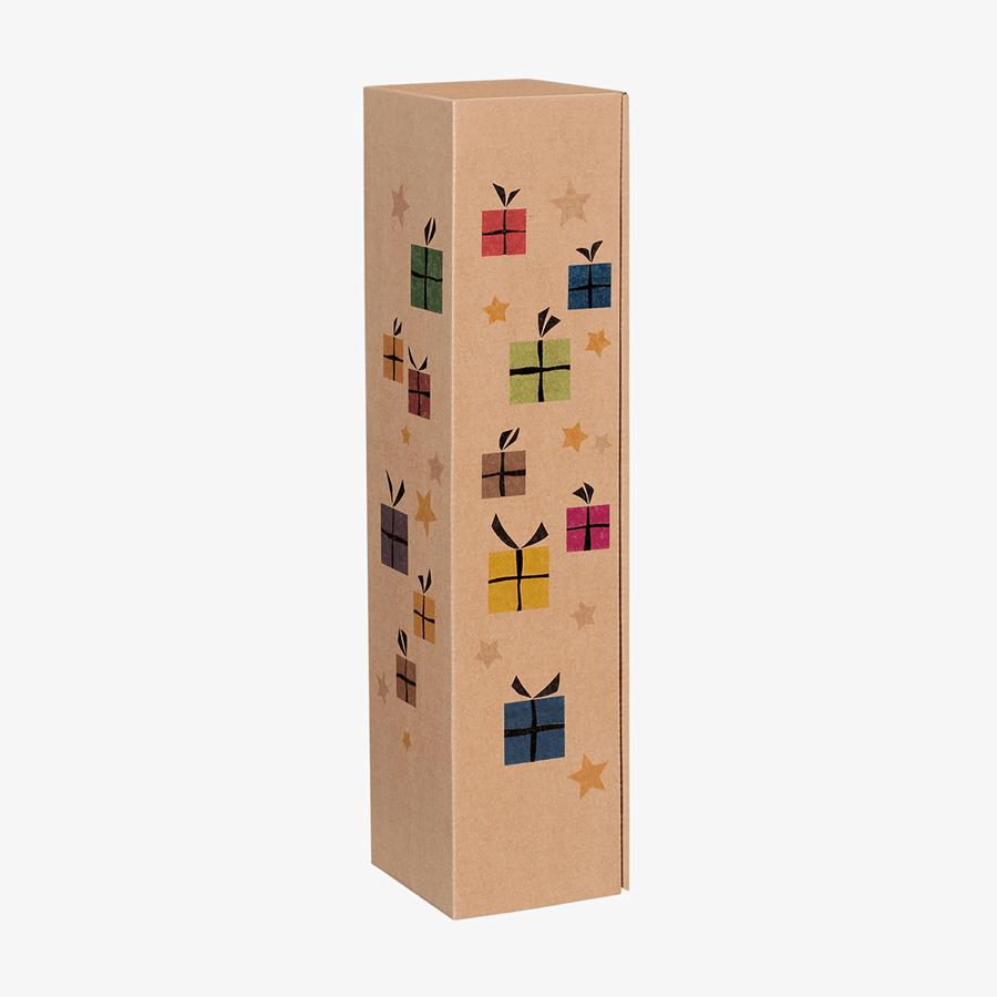 Kleiner Präsentkarton (38,5 x 9,2 x 9,5 cm) mit Geschenk-Motiv