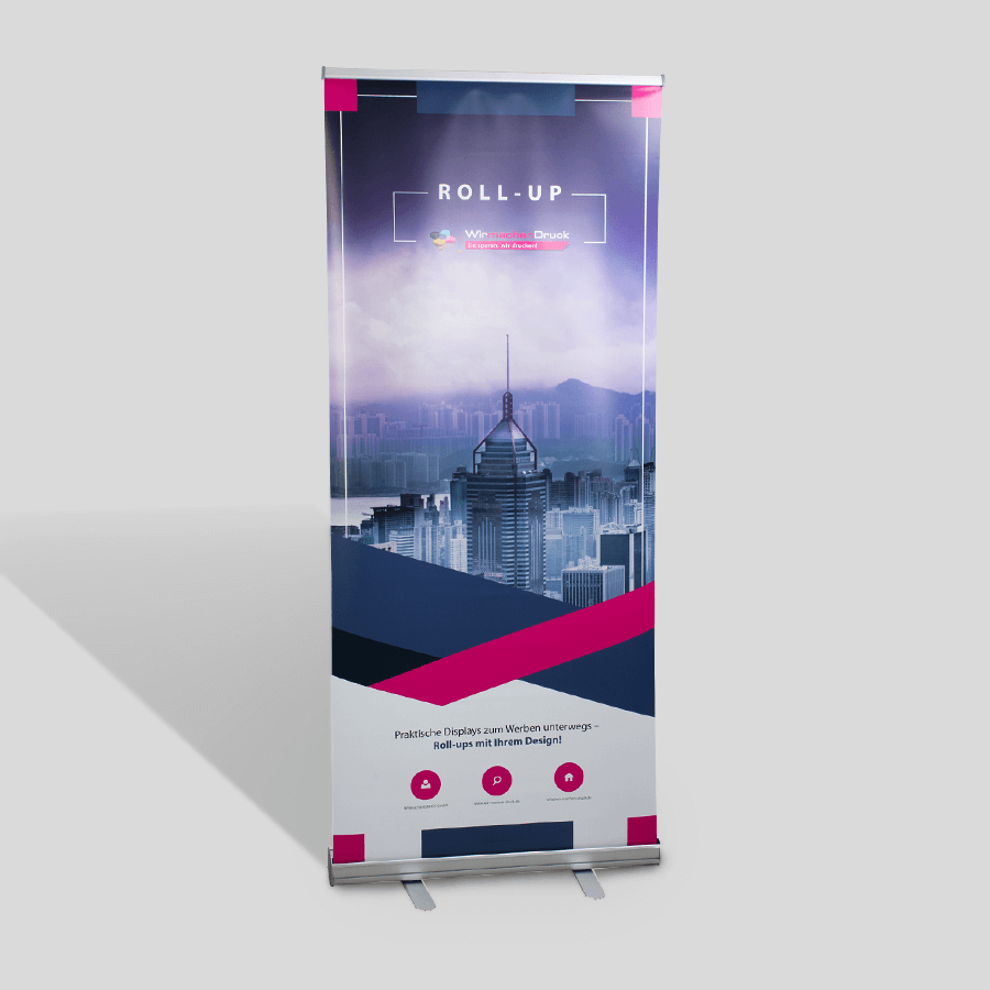 Individuell bedrucktes Roll-up als Werbedisplay für Ihre Werbetechnik