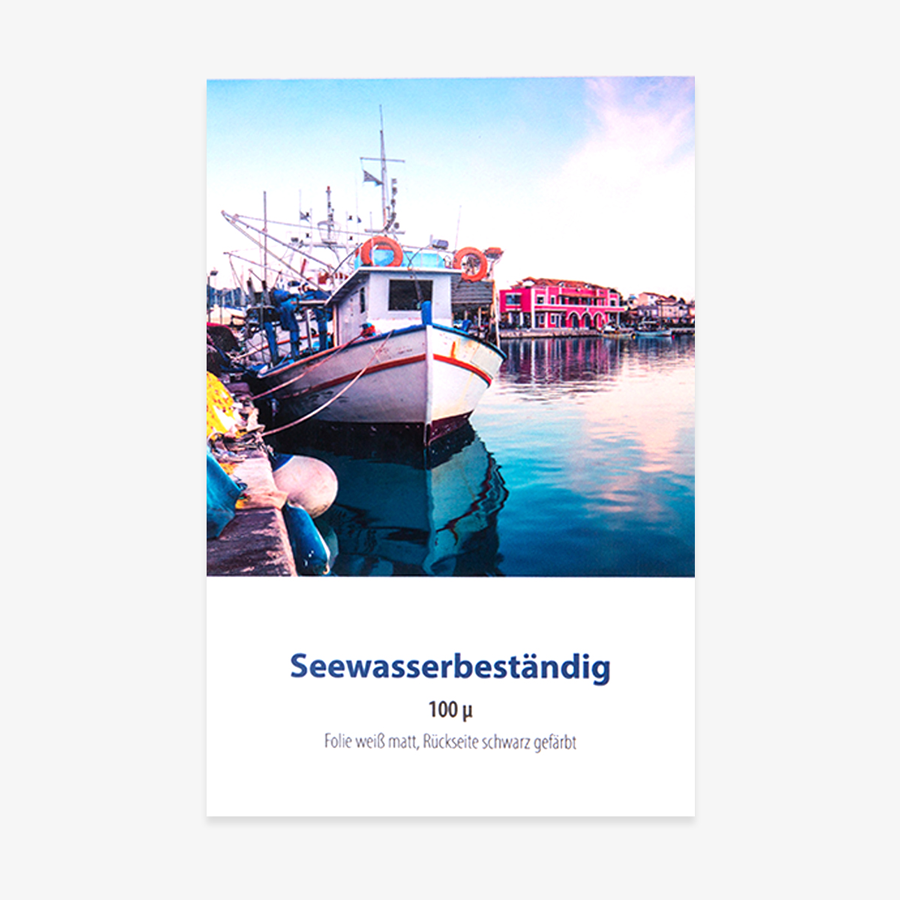 Seewasserbeständige Aufkleber und Etiketten, individuell bedruckt