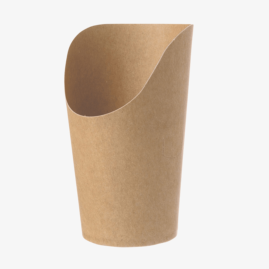 Wrapbecher ohne Werbeanbringung in Naturbraun mit den Maßen 5,5 x 12 cm
