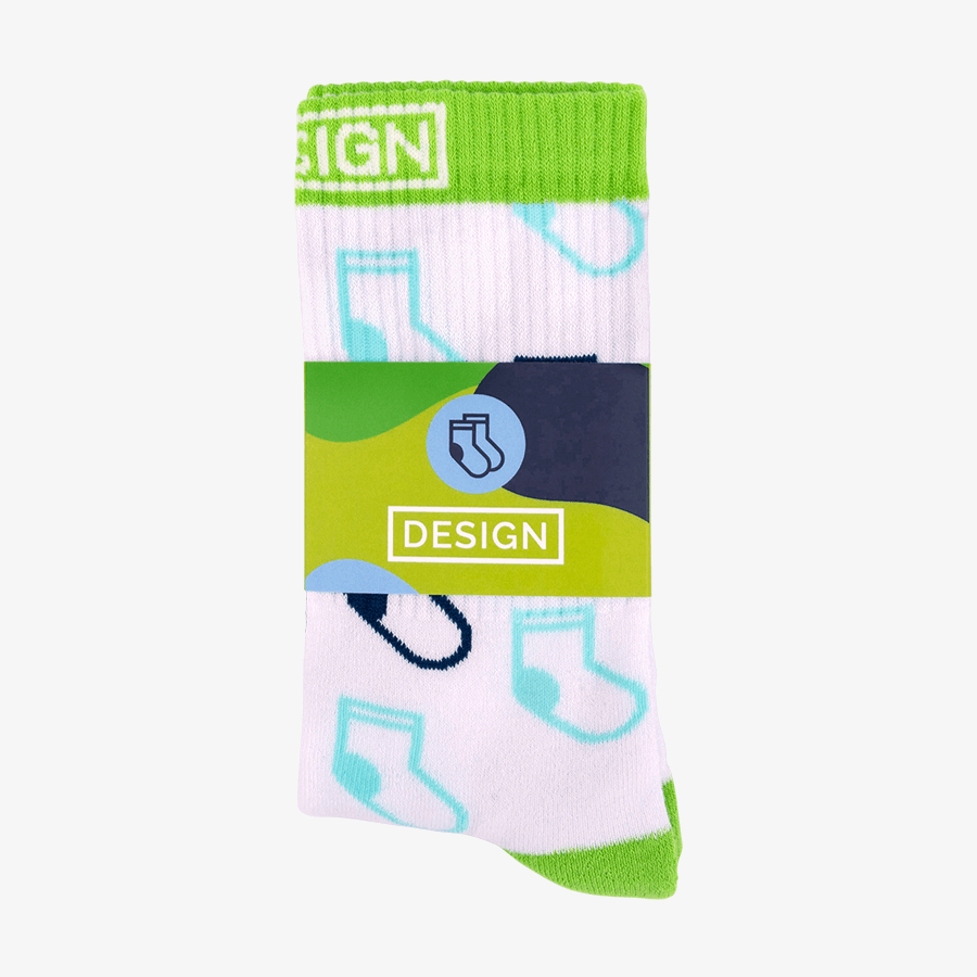 Frottierte und personalisierbare Business-Socken mit individuell bedruckter Banderole