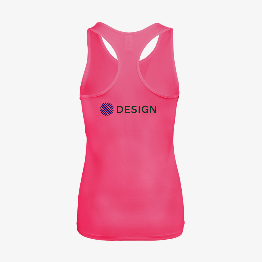 Pinkes Sport-Top für Damen von Roly mit individuellem Druck auf der Rückseite