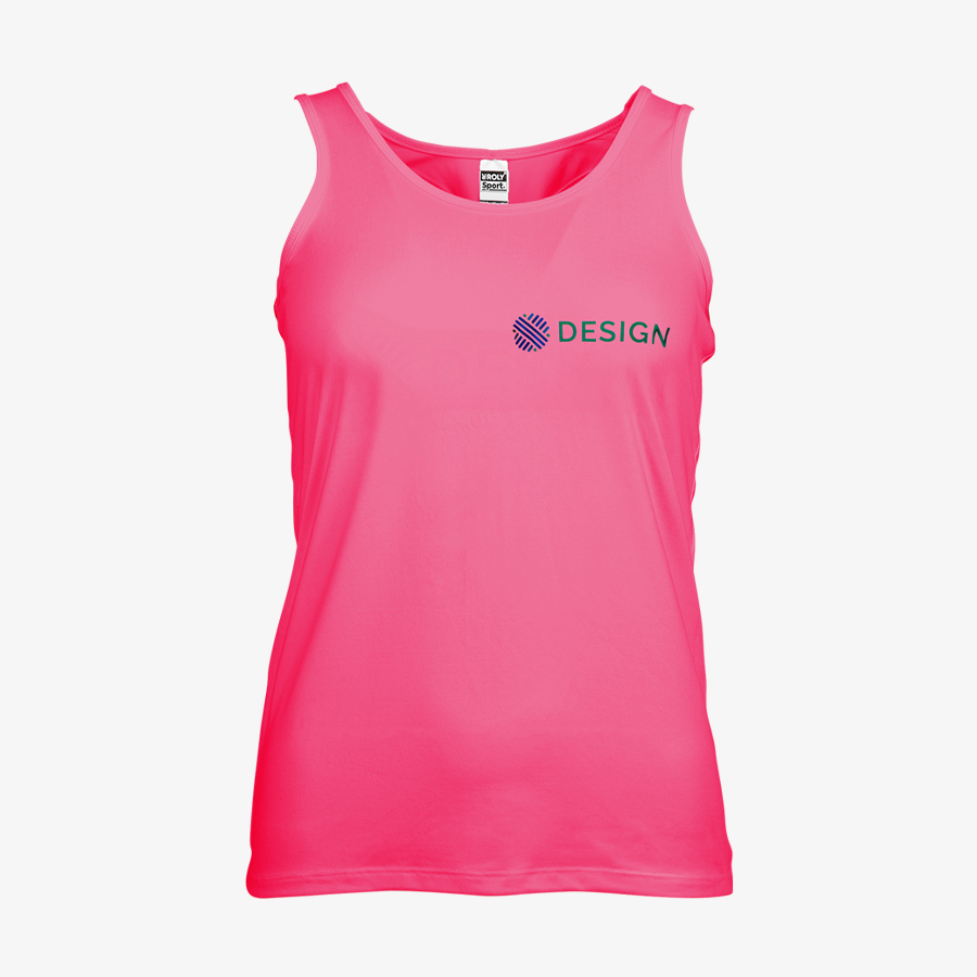Sport-Top für Damen von Roly mit individuellem Druck auf der Brust