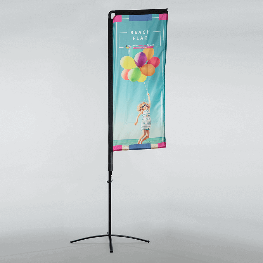 Beachflag oder Squareflag mit schwarzem Mastkanal