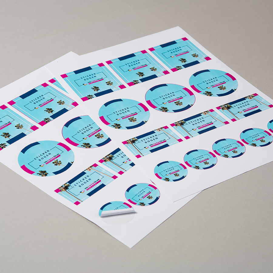 Aufkleber für Spezialanwendungen: Bedruckte STAFIX-Stickerbogen