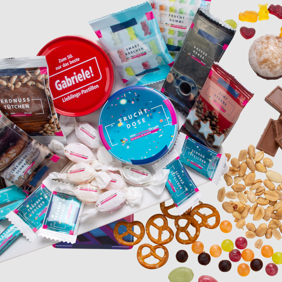 Süße Werbung und Snacks als individuelle Mitarbeiter- und Kundengeschenke