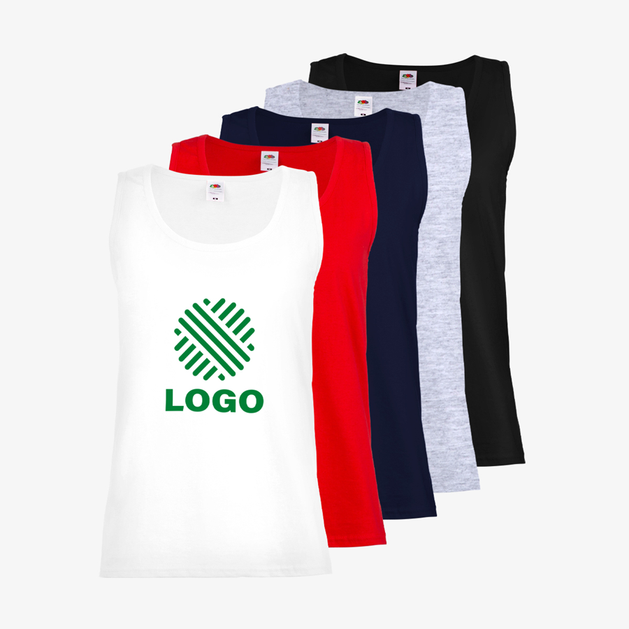 Basic-Tanktops für Damen in verschiedenen Farben von Fruit of the Loom, Digitaldruck