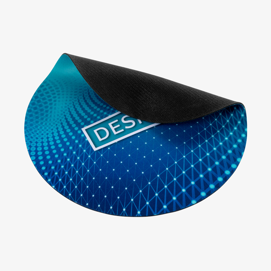 Rundes Textil-Mousepad mit vollfarbigem Druck und rutschfester Unterseite