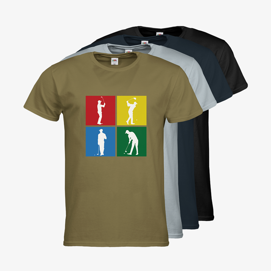 Premium-T-Shirt von Fruit of the Loom für Herren, mit Golf-Standardmotiv