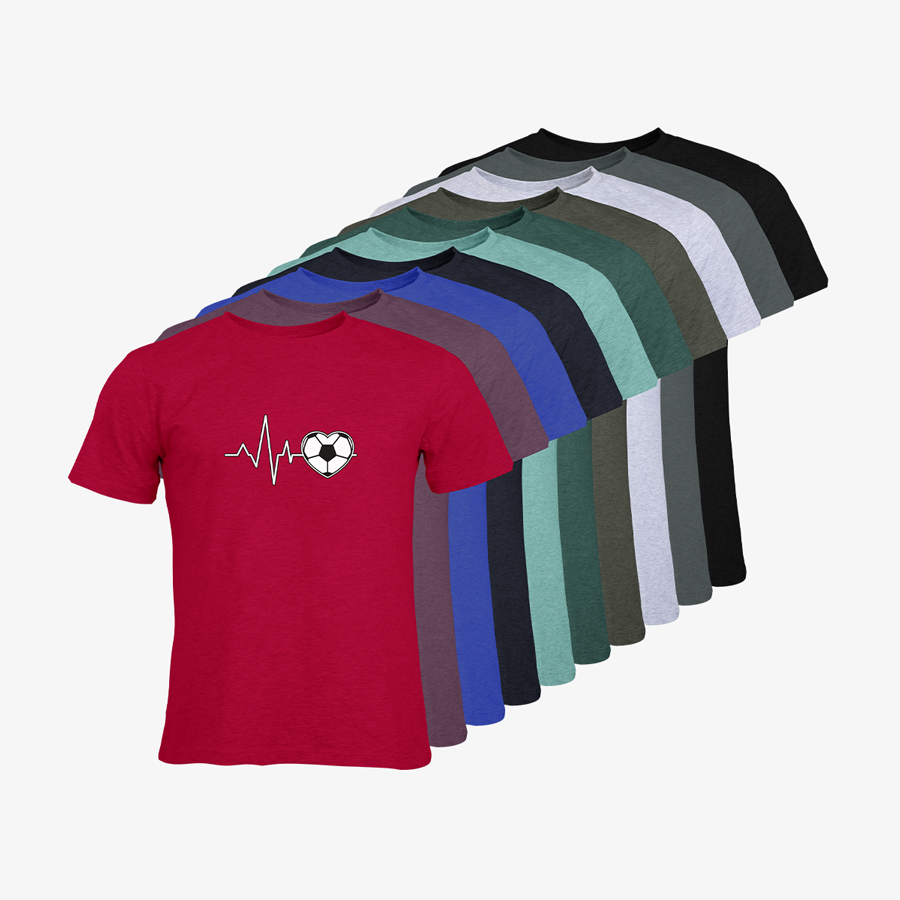 Organic-T-Shirts von Russell in vielen Farben mit Fußball-Standardmotiv